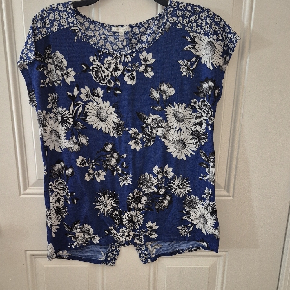 Navy Floral Women's Blouse